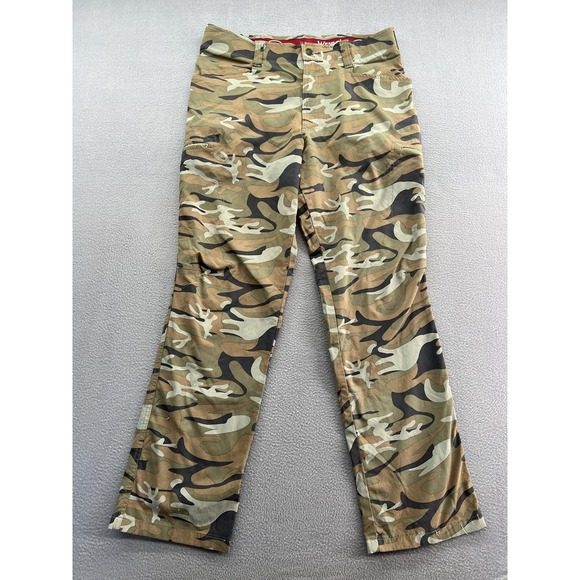Wrangler Outdoor Pants Mens 34x32 Camo Nylon Stretch Hiking Zip Pocket NW780GC - Picture 1 of 13